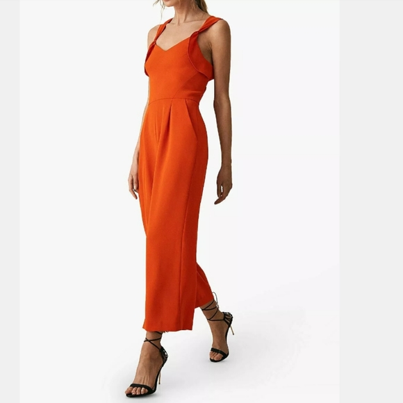 reiss vianne bandeau jumpsuit ivory